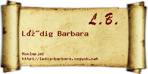 Lédig Barbara névjegykártya